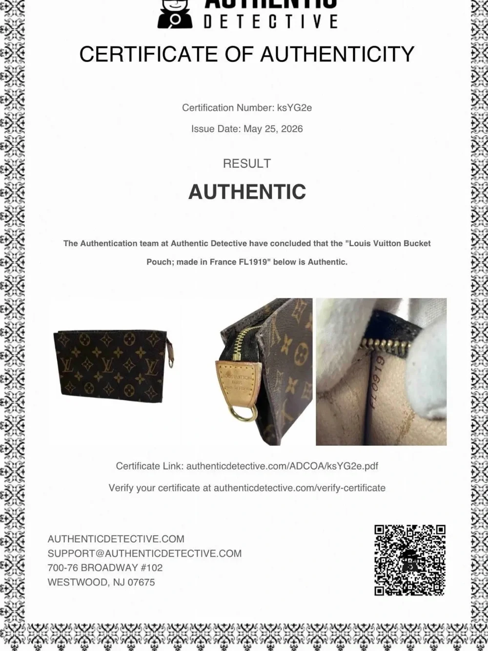 Authenticated Louis Vuitton bucket GM accessory pouch great condition